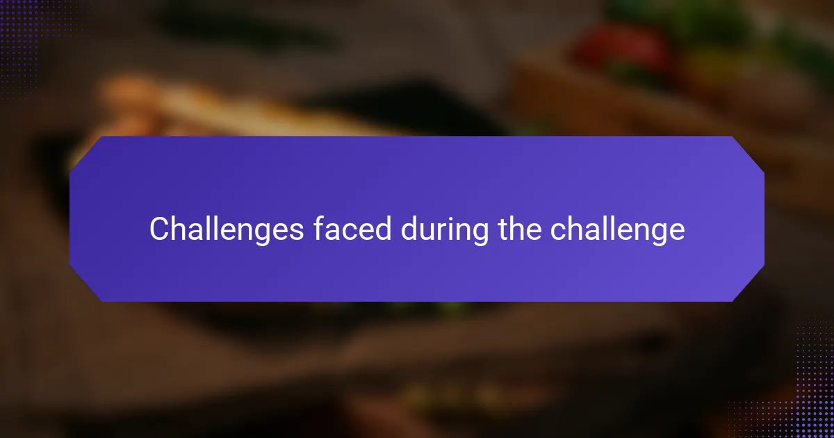 Challenges faced during the challenge