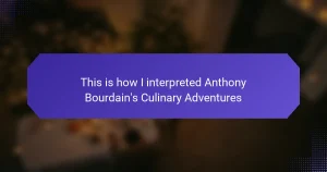 This is how I interpreted Anthony Bourdain’s Culinary Adventures