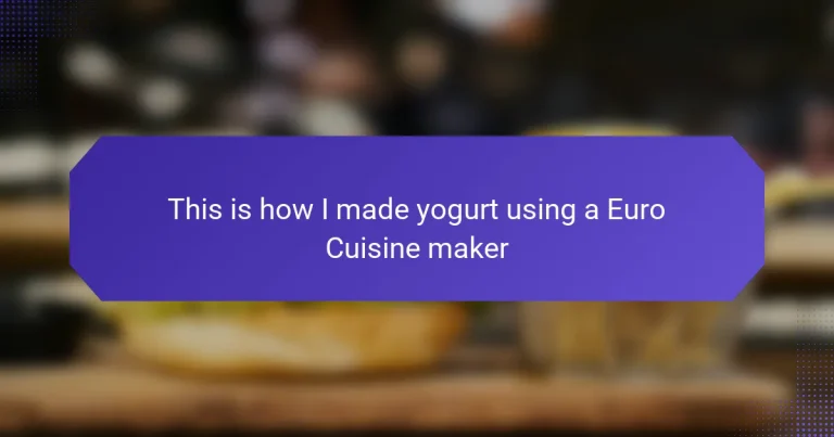 This is how I made yogurt using a Euro Cuisine maker