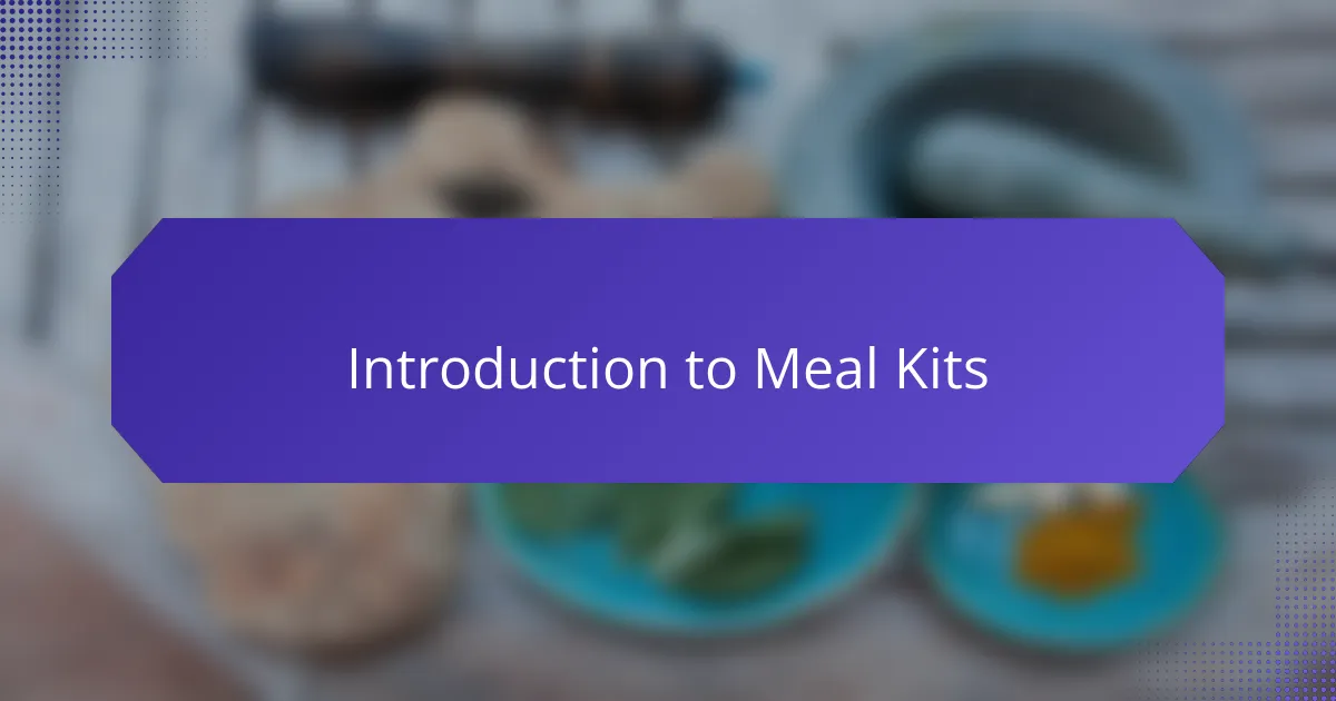 Introduction to Meal Kits