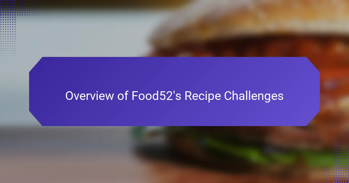 Overview of Food52's Recipe Challenges